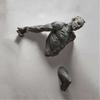Imitation Copper Wall Decor Abstract Character Resin Rock Climbing Man Statue Sculpture Background Wall Art 3D Through Wall