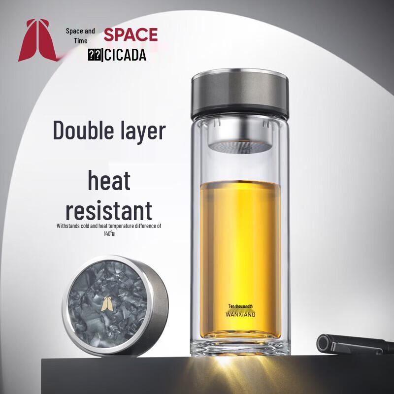 WANXIANG V398RL Double-Layer High Borosilicate Glass Cup