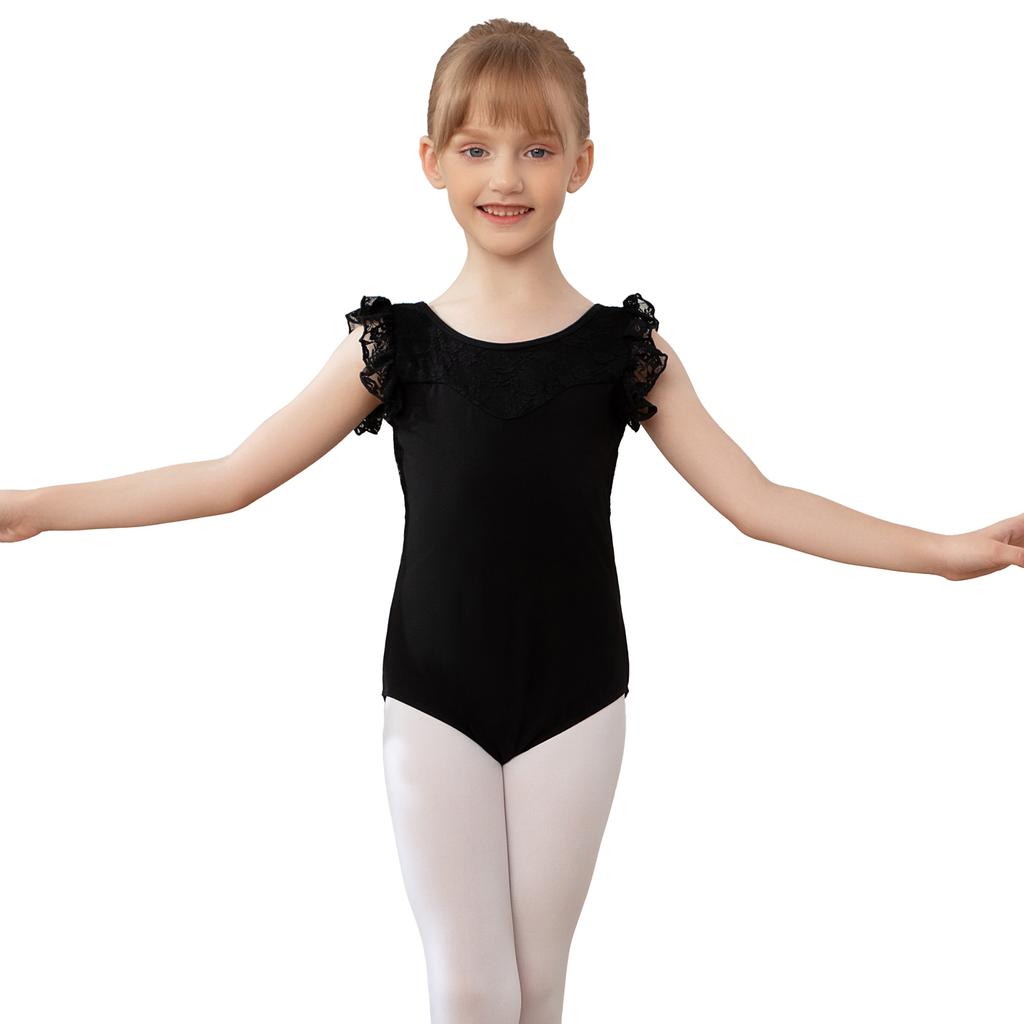 Ballett-Trikot für Mädchen Basic Kurzarm Kleinkind Tanzoutfit Baumwolle Gymnastik-Trikots Schultanz Alter 2-11 Jahre