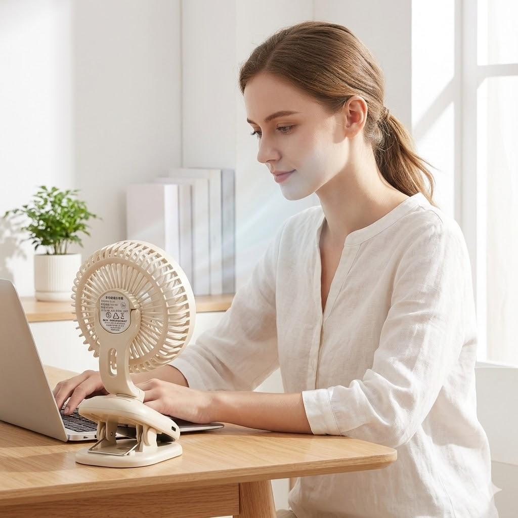 2000mAh Clip on Stroller Fan Rechargeable Portable Desk Fan with 4 Speed Settings 120° Auto Oscillation Baby Stroller Parts