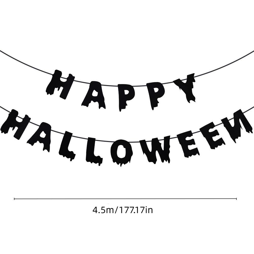 Nonwoven Halloween Flower Pulling Devil's Eye Spider Halloween Flag Decoration Plastic Bats Paper Pumpkin Letter Flag Gift