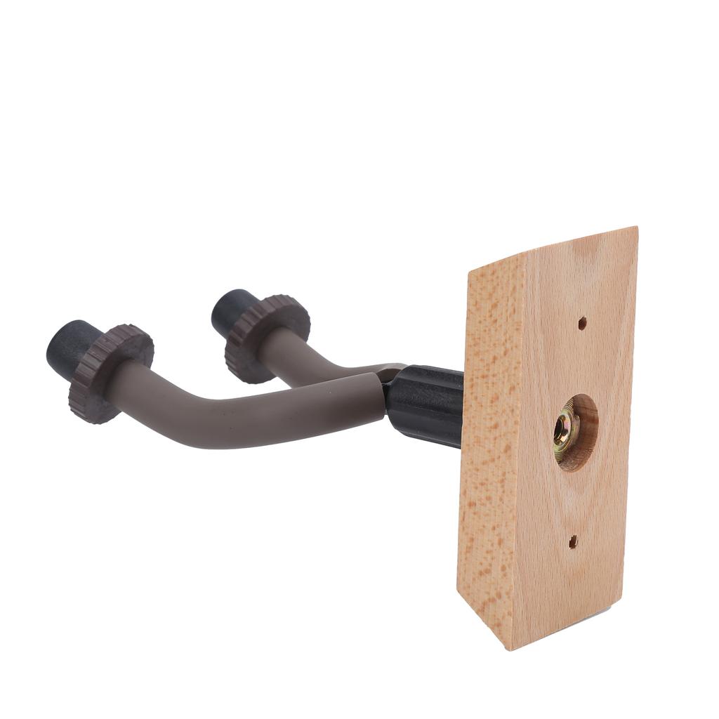 2Pcs Guitar Wall Mount Holder Hook Keeper Stand Solid Wood Base for Electric Ukulele Bass