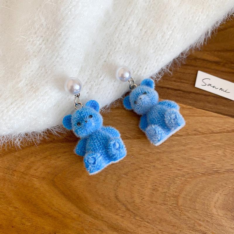 Silver Needle Flocked Round Square Stud Earrings: Elegant and Versatile High-End Jewelry