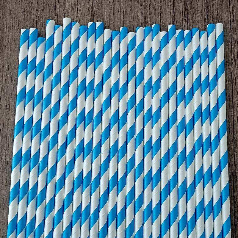 25 Colorful Striped Paper Straws - Disposable, Creative, Decorative for Desserts & Beverages