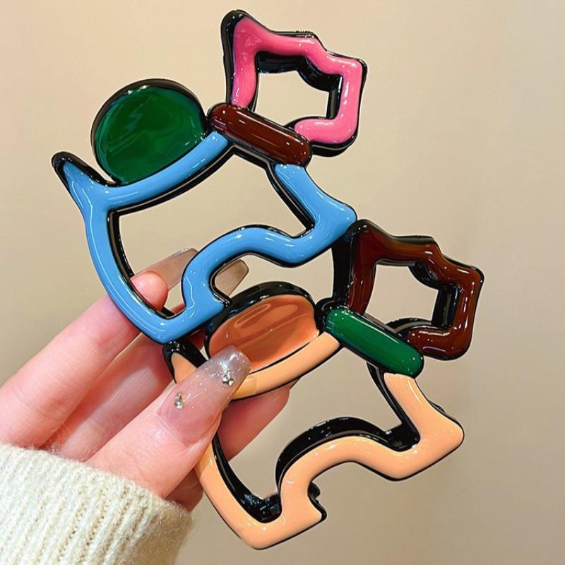 Contrasting Lines Puppy Hairpins Women's High-end Sense Cute Shark Clips Fashion Hair Accessories