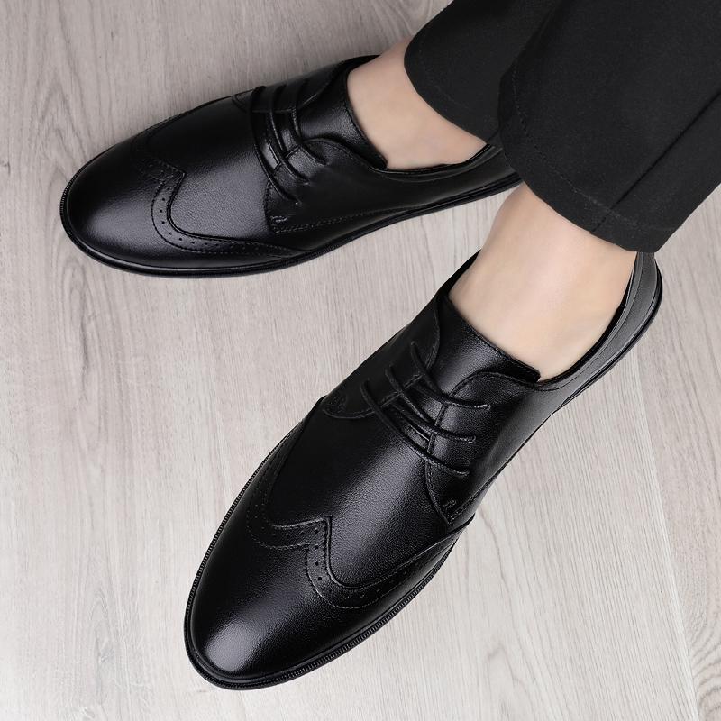 Модные мужские туфли из натуральной кожи в британском стиле — фото 3