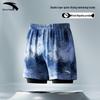 ANTA Men's Double-Layer Quick-Dry Five-Point Swim Trunks