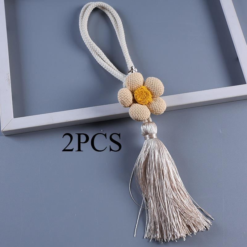 2PCS.2025 New Five-Petal Flower Curtain Tiebacks, Cottagecore Tassel Straps, Universal Decor Accessories for Home