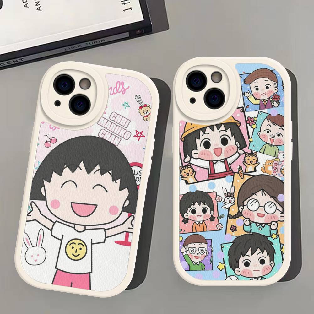 Anime Chibi Maruko Chan Phone Case For IPhone 16 15 14 13 12 11 Pro Max Plus Leather Cover