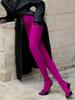 Levendige Magenta Ondoorzichtige Panty's Voor Dames Hoge Elasticiteit Mode Panty's Gedurfde Kleur Met Voet Leggings