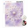 DIY Frameless Pearl Painting Kit Purple Dandelion Flower 3D Shiny Bead Art Canvas Relaxing Craft for Adults Home Wall Decor Gift