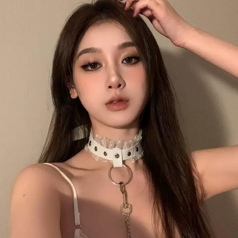 Unisex Leather Punk Chain Choker Necklace: Edgy, High-End Design