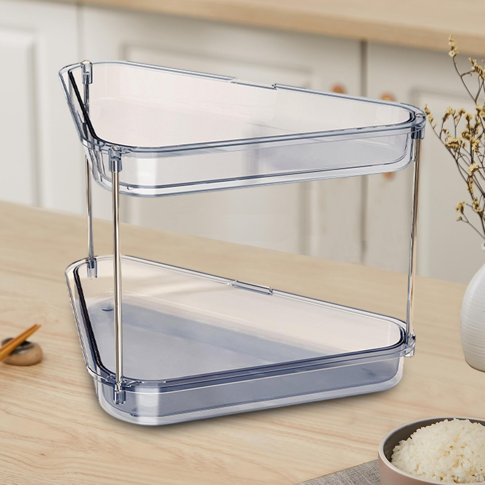 

2-х уровневый органайзер для столешницы в ванной комнате, кухонная стойка, держатель для комода, полка для туалета Transparent Blue