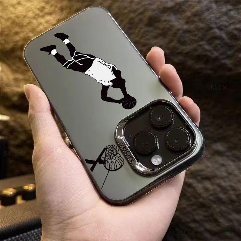 Basketball Player Plating Case For iPhone 11 13 12 14 15 16 Pro Max 13 15 Pro XS XR XS 7 8 14 16 PLUS SE 2022 Shockproof Cover