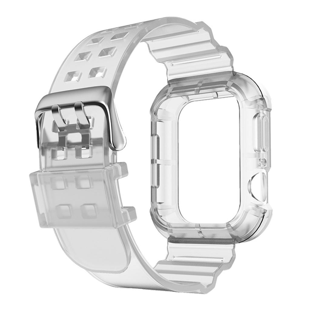 Replacement Watchband TPU Adjust Size Prevent Fading Simple Style Watch Strap for Iwatch Transparent for 38 40 41mm