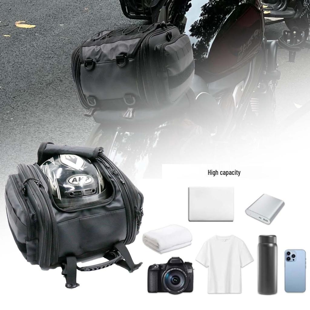 Expandable Large-Capacity Motorcycle Tail Bag - Multifunctional Rear Seat Travel Bag