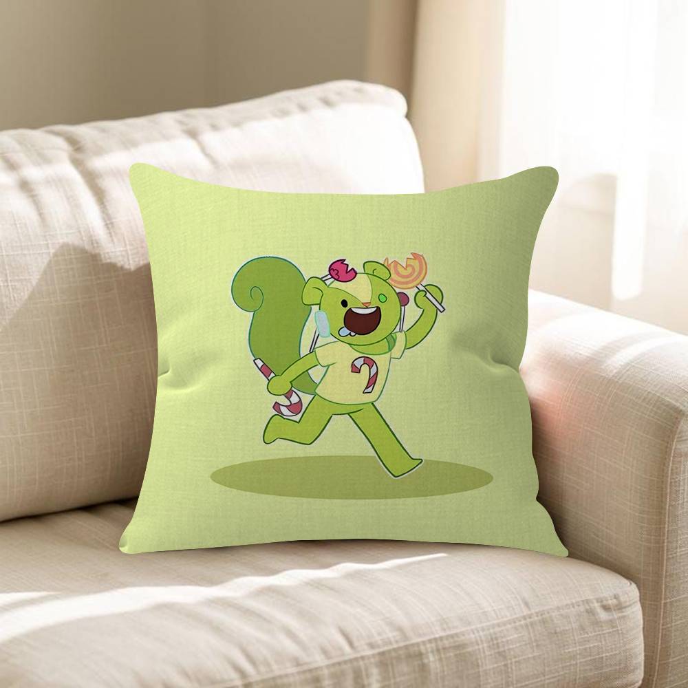 HHappy Tree Friends Pillow Gift Home Office Decoration Pillow Bedroom Sofa Car Cushion CoverPillow Case