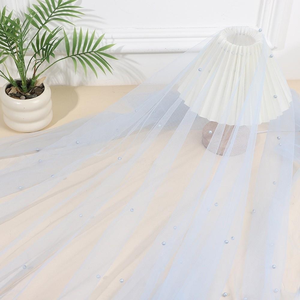 0.75*3M Table Flag Pearl Tulle Table Runner European Style Wedding Arch Drapes  Festival Party
