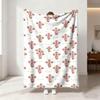 1pc Vintage Wooden Cross Floral Pattern Flannel Blanket Soft Lightweight Throw Blanket For Couch Nap Leisure Religious Home D