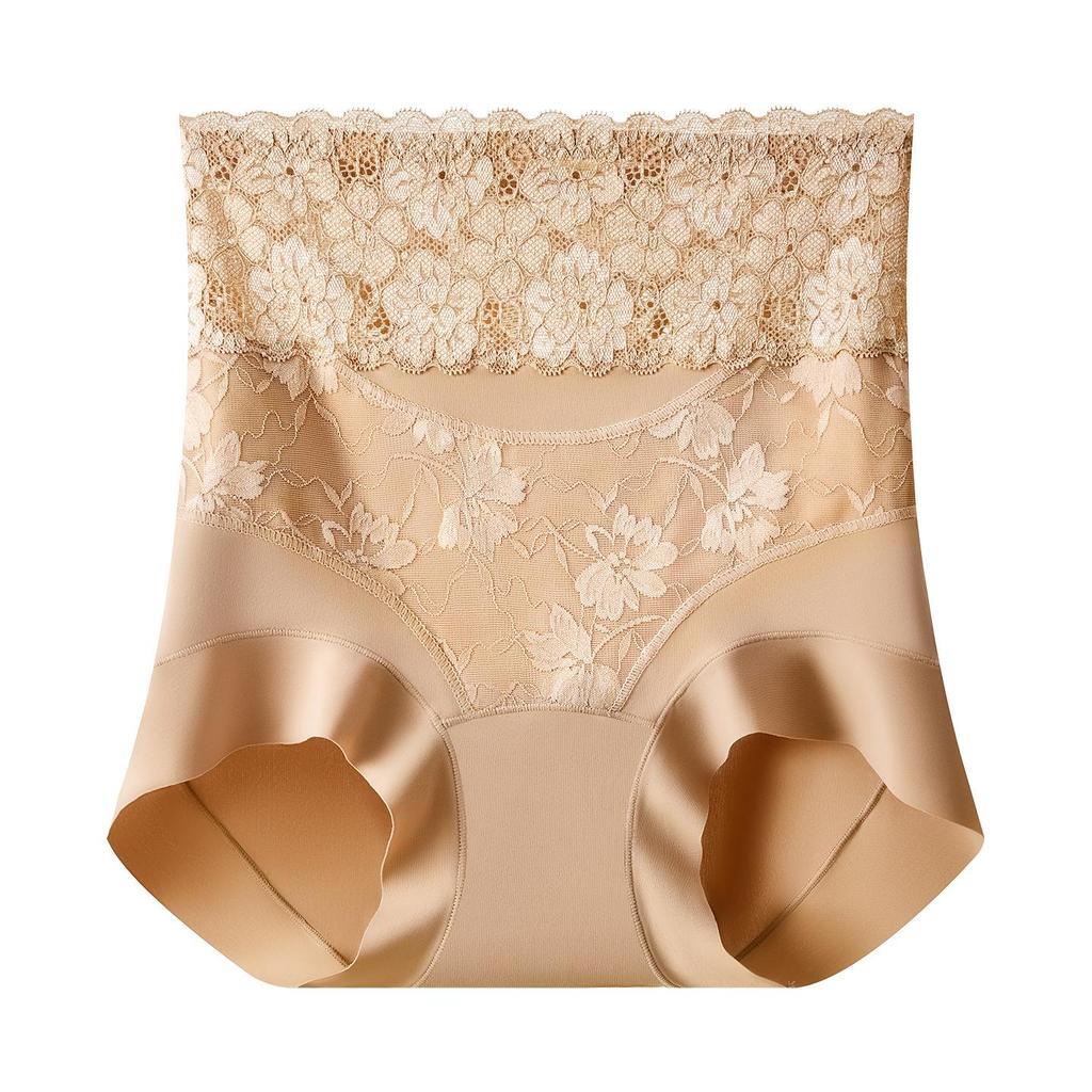 National Style Seamless High-Waisted Tummy Control Lace Pants - Sexy, Comfortable, Butt-Lifting Mulberry Silk