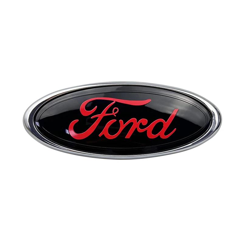 14.6x5.7cm ABS+alloy Car Front Badge Auto Emblem Accessories for Ford Focus Ranger Mustang Kuga Mondeo Fiesta Explorer Transit CVW1
