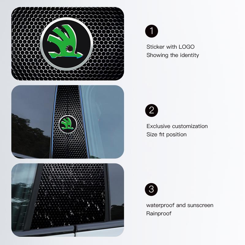 2Pcs Car Center Pillar Anti-scratch Protector Films Stickers For Skoda Octavia 2 3 Superb Rapid Kodiaq Karoq RS Fabia Kamiq Yeti knzh54