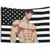 Cartoon Wall Tapestry Japanese Anime Tapestries Sato Gojo Toji American Flag Wall Hanging Bedroom Dormitory Backdrop Cloth Decor