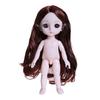 17cm Useful Black Eyes Decorative Plastic 3D Naked BJD Doll Body Clothes Changing Game for Gift Dress Up