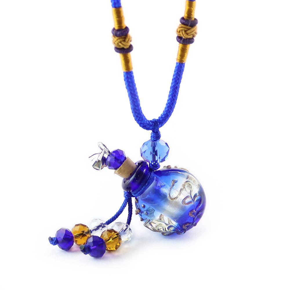 1PC Murano Glass Perfume Baroque Necklaces Essential Oil Vials Aroma Perfume Bottle Necklace