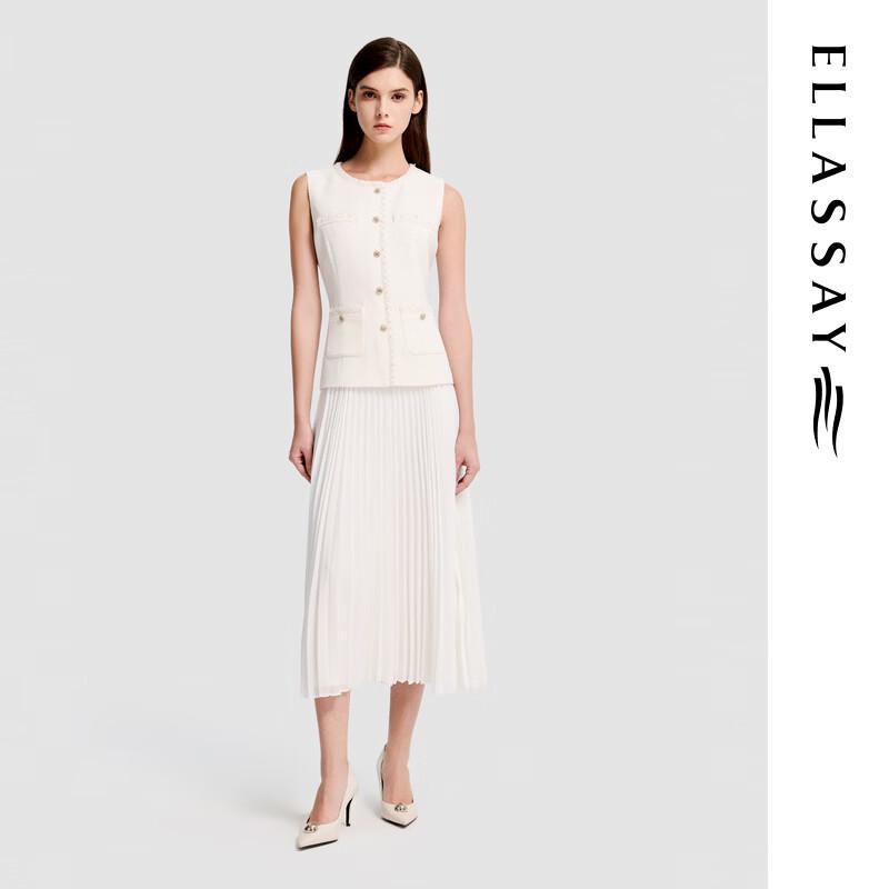

ELLASSAY Elegant Pleated Vest Dress S