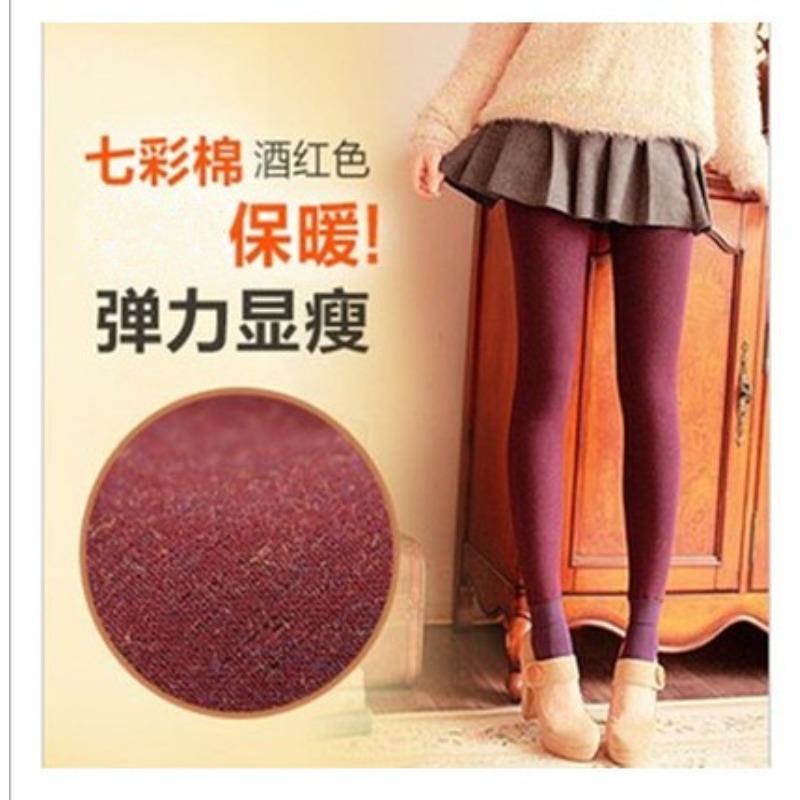 

Красочные хлопковые весенне-осенние леггинсы, тонкая женская черная верхняя одежда, увеличенные не скатывающиеся брюки-леггинсы, тонкие бесшовные цельные брюки Spring and Autumn (160g) бордовый