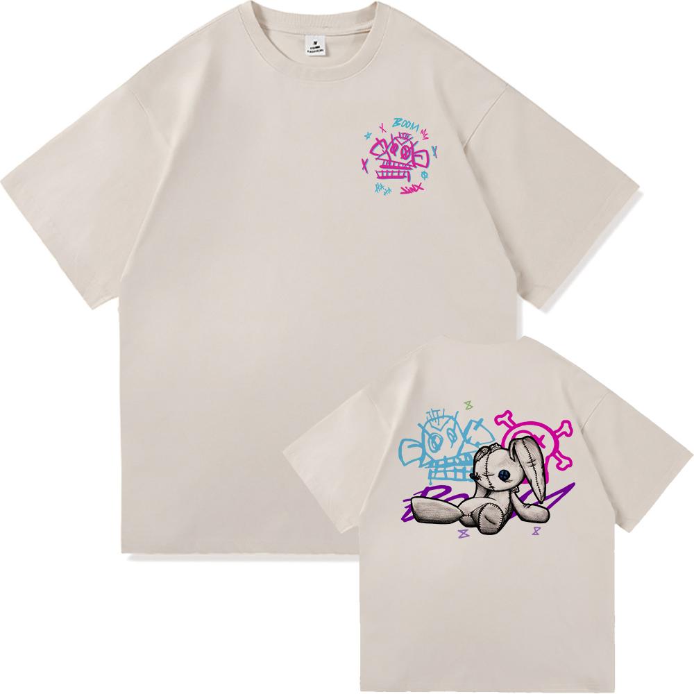 Arcane 2 T Shirts Fashion Men Harajuku Aesthetic Retro Anime Vi Jinx Tshirt Unisex High Quality Cartoon Vintage Cotton Tee Shirt