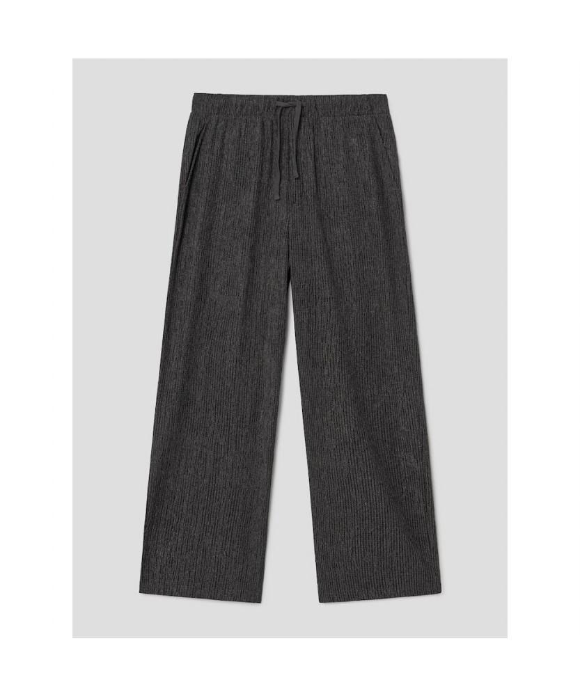 8SECONDS Two-Tone Crease Wide Fit Elastic Waist Pants - Ash