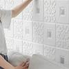 1-10Pcs 70cmx70cm 3D Tile Brick Waterproof Wall Sticker Self-adhesive Foam Panel Wallpaper Bed Room Home Decoration