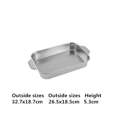 

304 Stainless steel flat bottom gold golden fish plate Korean BBQ tray plate rectangular grilled golden dumpling dinner plate