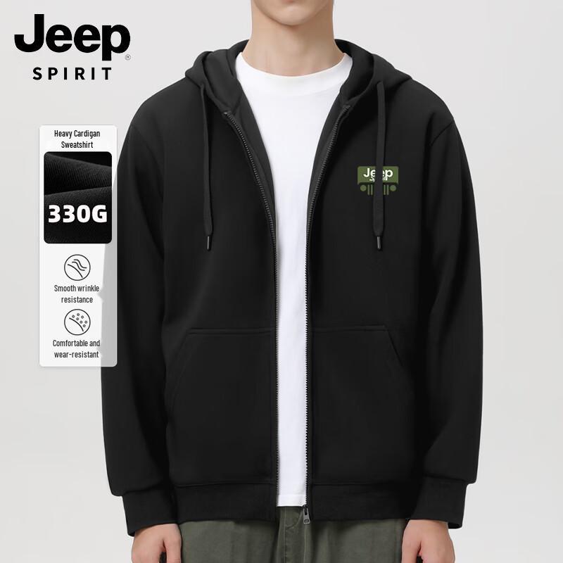 JEEP SPIRIT Men s Heavyweight Hooded Full-Zip Sweatshirt M