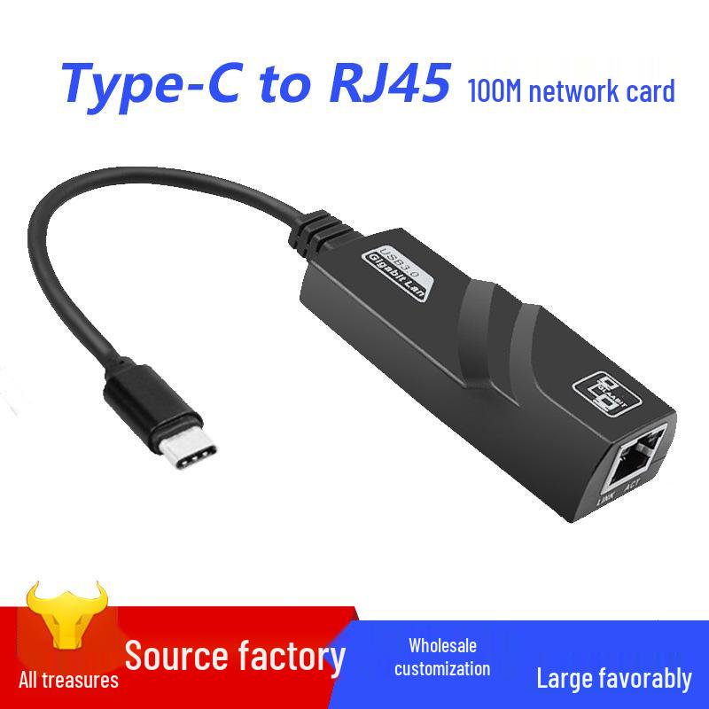 Type-C to RJ45 Gigabit Ethernet USB 3.0 Hub Splitter for Digital Accessories