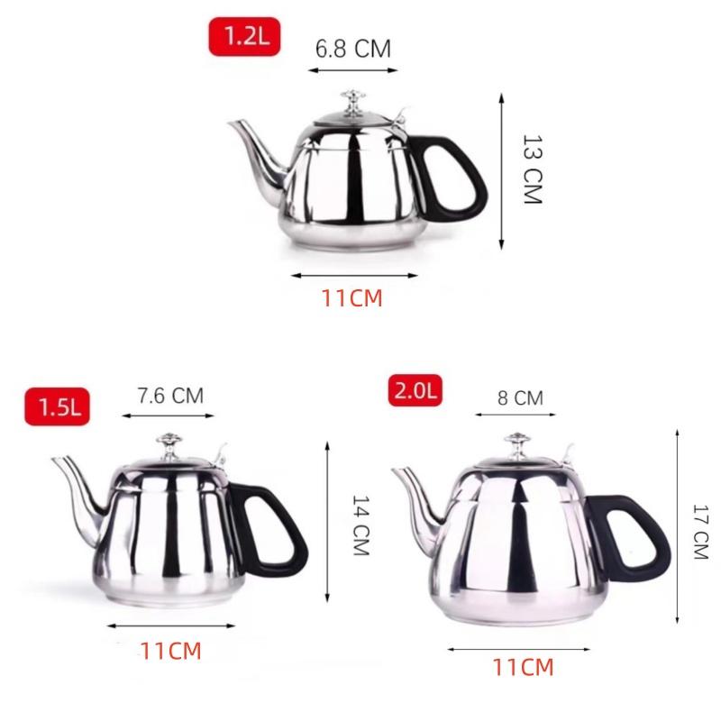 Kettle Tea Stainless Steel Teapot 1.2L/1.5L/2L Stove Metal Coffee Pot Pot For Hotboiling Pots Gas Induction Home Camping Decor