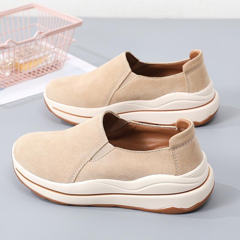 

Simplicity Women s Spring & Autumn Flat Shoes Ladies Thick Bottom Wedge Loafers Slip-On Casual Moccasins Creepers 42