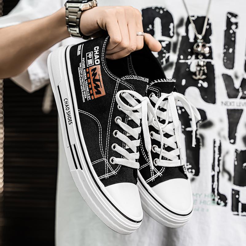 Fashion Men's Trending Low Top Canvas Skateboarding Breathable Shoes Stduents Boys Male Popular Casual Soft Sole Running Sneakers For Teens