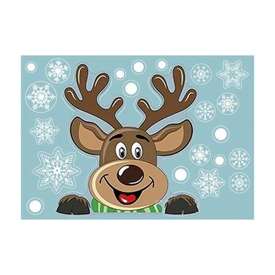 Christmas Santa Elk Window Glass Sticker Xmas Window Grille Static Sticker Decal Decor KTY