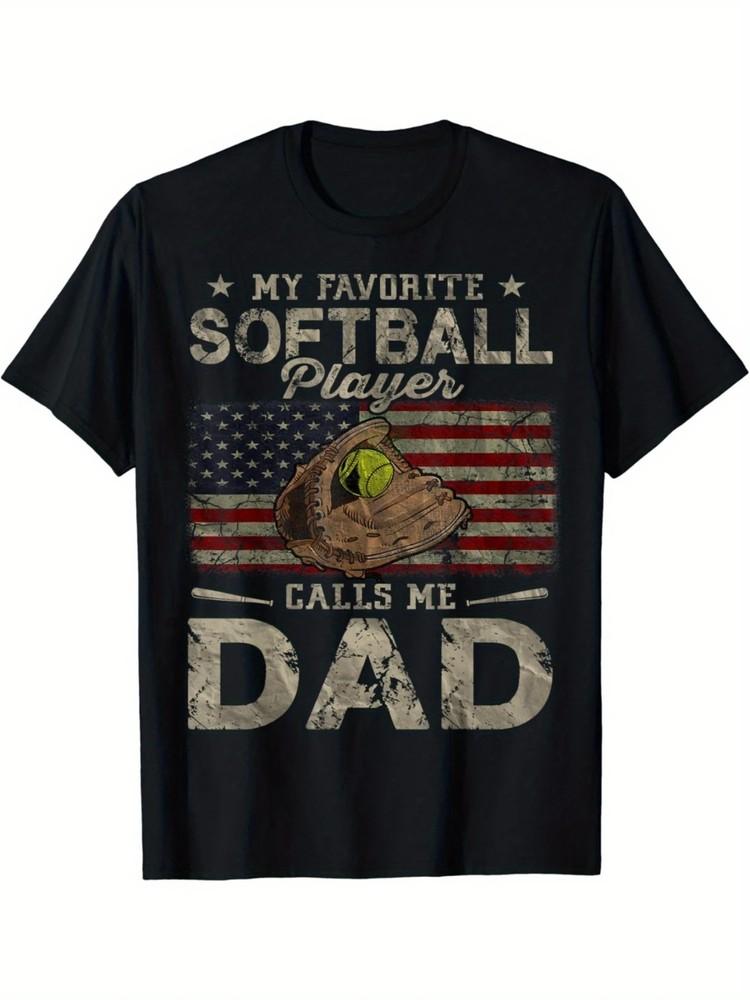 

[Father039;s Day] Proud 039;My Favorite Softball Player Calls Me Dad039; Men039;s T-Shirt | Unisex T-Shirt L