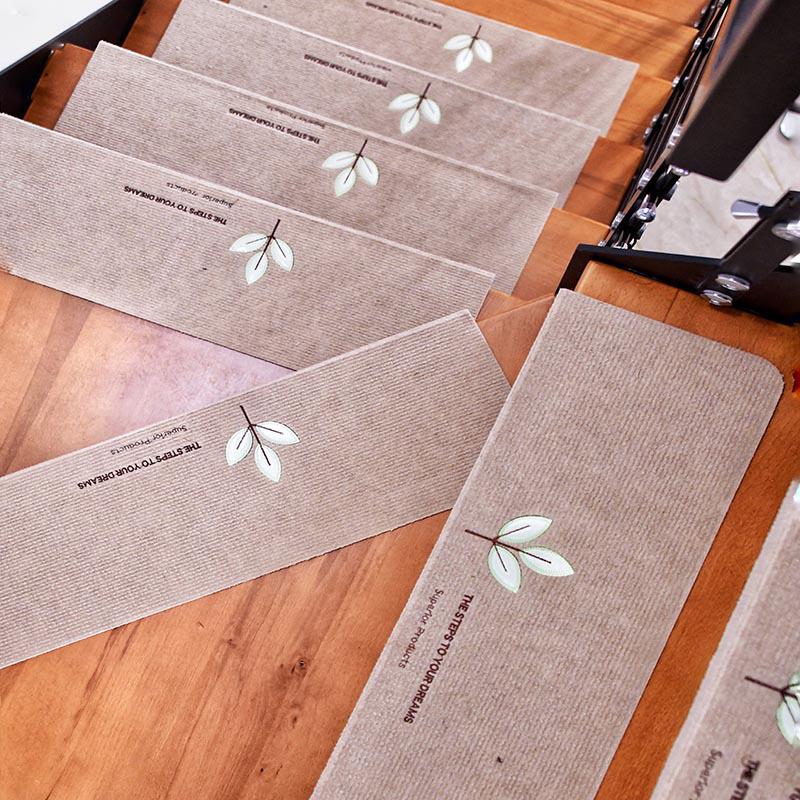 Machine Washable Non-Slip Luminous Stair Mats – Glue-Free Self-Adhesive Wood Foot Mats