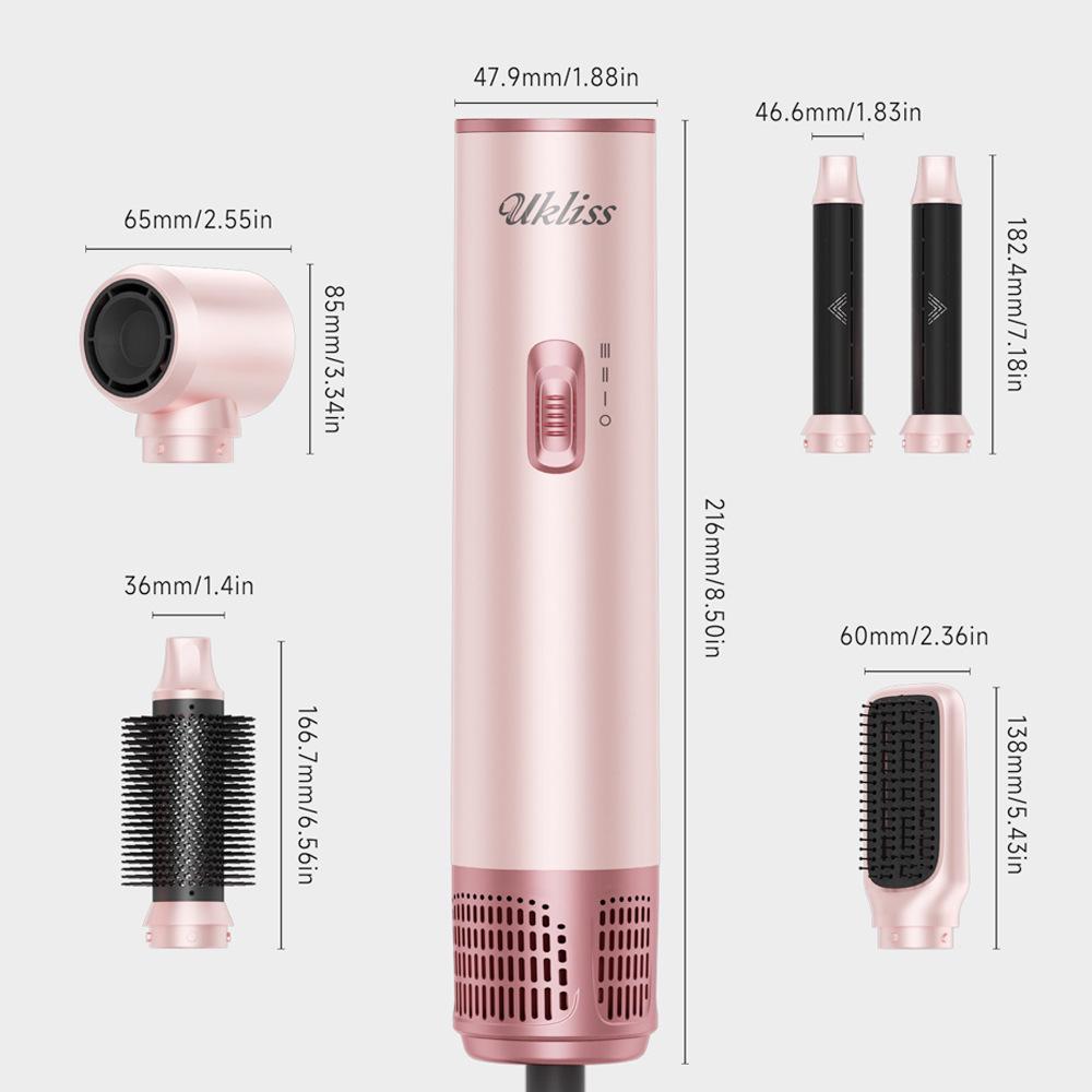 5-in-1 Multi-functional Hot Air Brush: Straighten, Curl, Blow Dry & Style Hair Without Damage