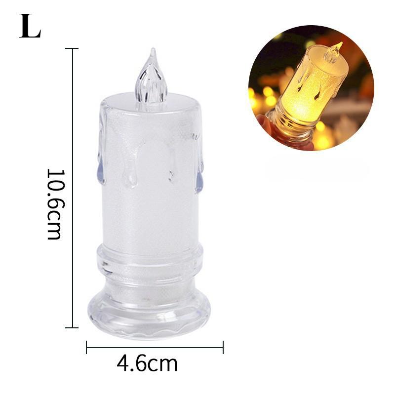 

1/2/4 шт. Светодиодные беспламенные свечи Светодиодные столбовые свечи Идеально подходят для Рождества Семейных посиделок Ужинов при свечах L-1PC белый