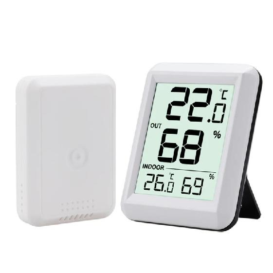 Termómetro Higrómetro Inalámbrico Habitación Bebé Pantalla LCD Digital Monitor de Temperatura y Humedad Estación Meteorológica Interior Exterior Sensor -40C
