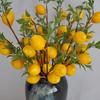 Artificial Lemon Branch with Green Leaves Fake Fruit Lemon Tree Decoration Lifelike Faux Greenery Stems for Home Dining Table Kitchen Decor