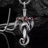 Fantasy Dragon Shaped Sword Necklace Multi-color Series Three-dimensional Dragon Winding Sword Inlaid with Gemstones Decoration