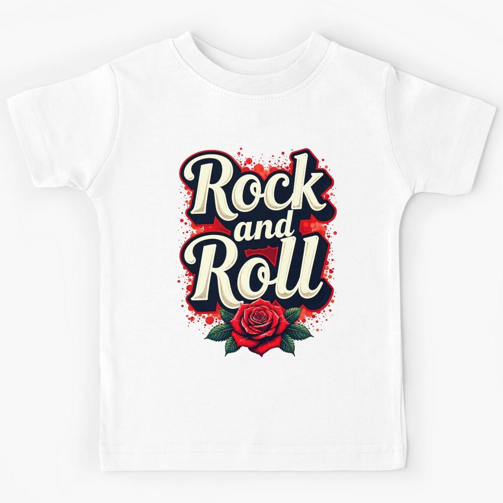 Rock And Roll Rose Design Kids T-Shirt 100