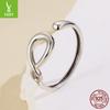 Minimalist Plain Silver Eternal Symbol Metallic Open Ring S925 Sterling Silver Line Ring